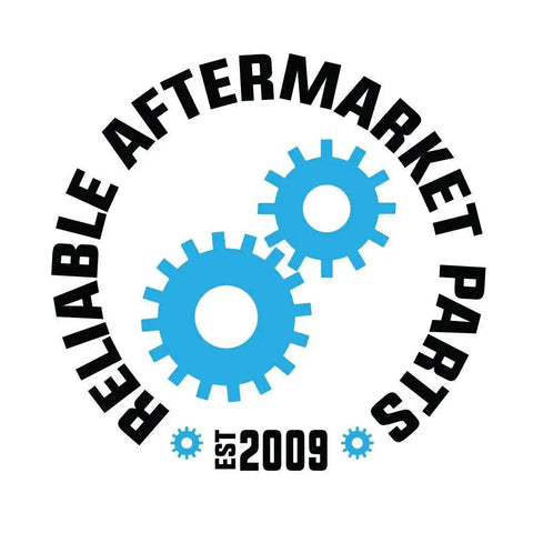 Logo of Reliable Aftermarket Parts with blue gears design, established 2009.