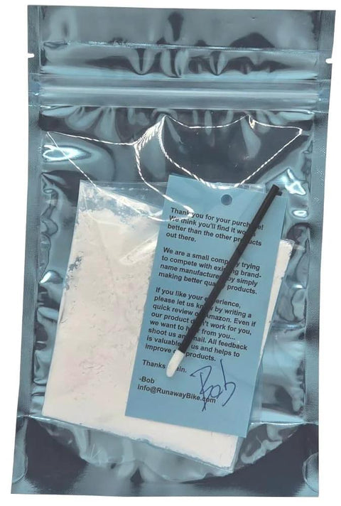 100 Percent PTFE Dry Lubricant Ultra Fine Powder for metal and plastic with brush in sealed pouch