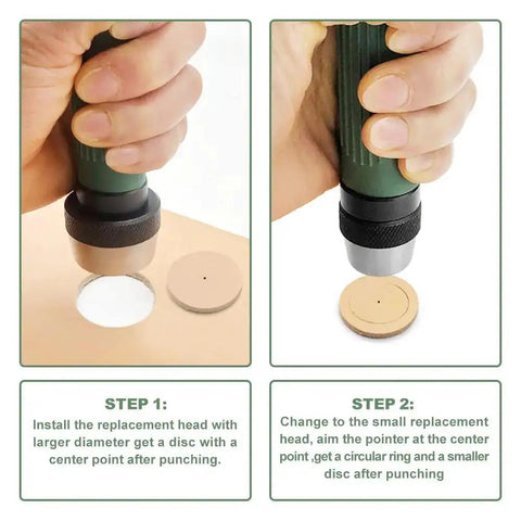 12 In 1 Gasket Punch Set With Sharp Leather Hole Punches And Hollow Punches step-by-step instructions for hole creation