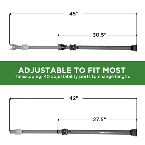 Adjustable Sliding Door Security Bar And Alarm Jammer 2-In-1 Door Knob And Patio Stopper Extends From 25 To 41 Inches Portable