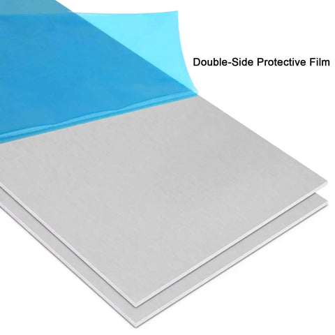 6061 T651 Aluminum Sheet Metal 6 By 12 By 1/16 Inch Flat Plate With Protective Film showing double-side protection