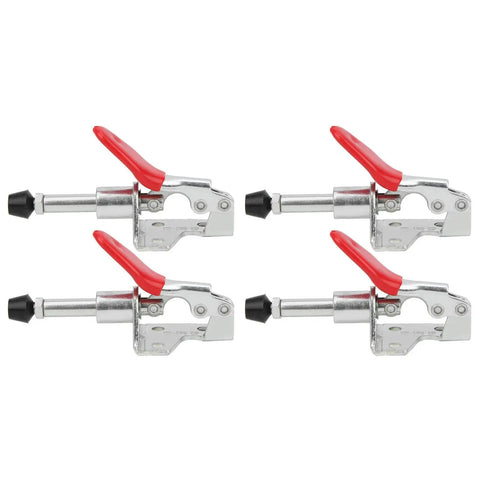 4-Piece Push-Pull Toggle Clamp Set With Quick Release Fixed Handle Locking Tools For Woodworking Jigs Welding Fixtures And Workholding Applications Heavy Duty Galvanized Iron Construction Go-To Workhorse