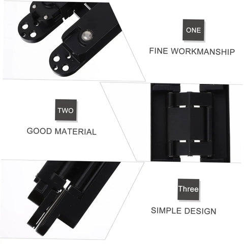 Close-up views of Concealed Hidden Door Hinge With Adjustable Alignment Satin Finish For Wooden Doors 180 Degree Swing.