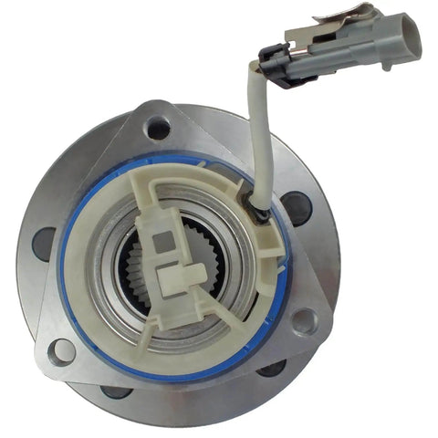 2pc Front & Rear Wheel Hub Bearing Assembly for 2000-2013 Chevy Impala Monte Carlo, ABS Sensor, top view with connector