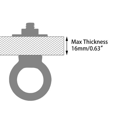 Heavy Duty M6 Stainless Steel Eye Bolt Kit With Nuts And Washers 4 Pack Ring Shoulder Eyebolts max thickness 16mm diagram