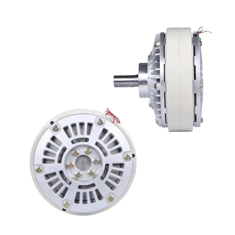Hollow Shaft Magnetic Powder Brake 24V Heavy Duty Tension Controller Kit For Printing And Dyeing Machines 6 To 100 Nm Torque 1000 RPM Digital Display Auto Overcurrent Protection Single Shaft Setup, front and side view