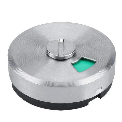 Zinc Alloy Stainless Steel Privacy Door Lock With Red Green Indicator Restrooms showing green signal, top view.