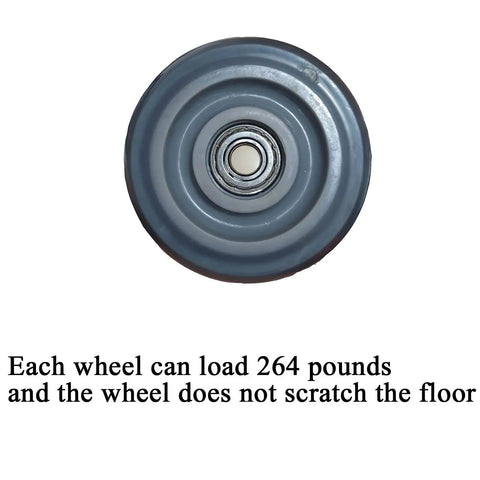4 Inch Heavy Duty Plate Casters With 265 Lbs Per Wheel And 530 Lbs Total Capacity, PU Wheels With Ball Bearings For Silent Operation