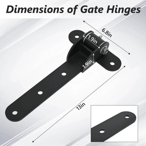 Two Pack Heavy Duty Gate Hinges For 13 Inch Gates With Internal Ball Bearings, High Capacity 1000 Lbs, Weld On Or Bolt On Installation.
