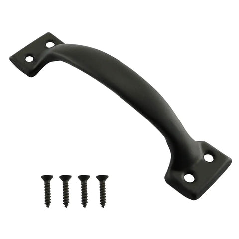 10 Pack 99mm Black Iron Door Handle Pulls With Screws For Doors And Drawers Vintage Surface Mount Hardware For Barn Doors