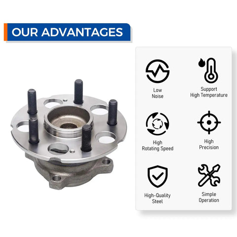 Two Pack Rear Wheel Hub Bearing Assembly 512344 FWD Only Fits Honda Accord Crosstour 2010 2011 CRV 2007 2011 5 lug