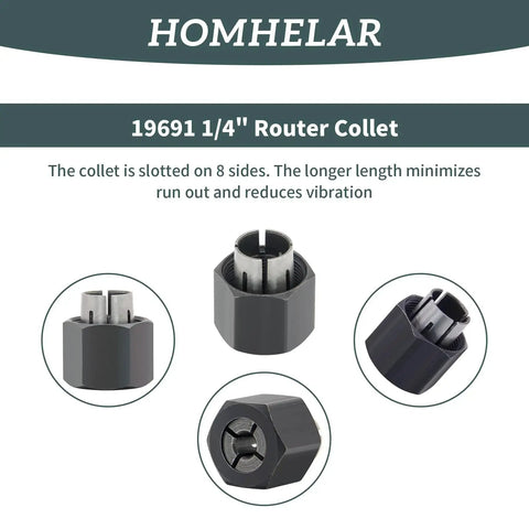 One Quarter Inch Router Collet With Self Releasing Design Replaces 326286-04, 2610906283, 323-293, strong steel build
