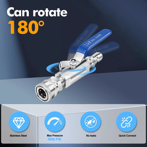 Amazon LSORPWK ball valve pressure washer with blue handle, 3/8 in quick connect, 304 stainless steel, 5000 PSI