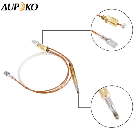 Aupoko 13.7-inch thermocouple for patio heaters with copper tube, brass fittings, flat 4.8mm terminal, M8x1 connector