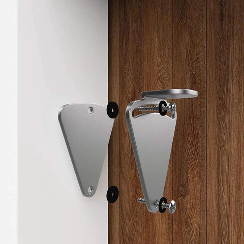 Stainless Steel Barn Door Lock Hardware Sliding Privacy Latch For Closet Shed Pocket Doors And Wood Gates Brushed Nickel Finish