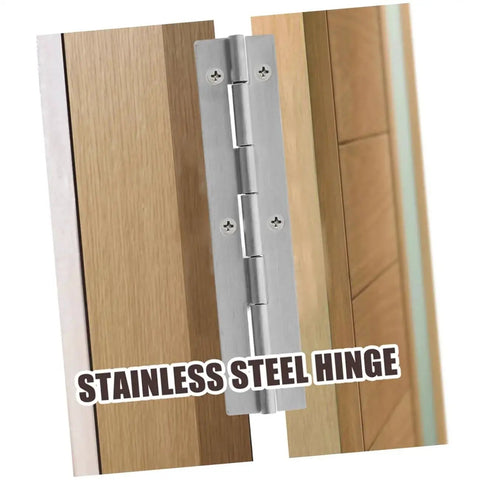 Heavy Duty Piano Hinge Set For Large Cabinets And Mailboxes Six Long Continuous Hinges With High Load Capacity Modern Design And Stable Lid Support For Piano Mailboxes And Cabinet Doors Easy Install By ORFOFE stainless steel hinge on wood door