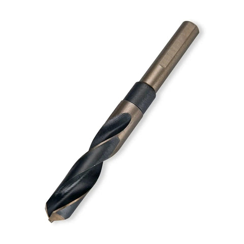 Premium 8-Piece Half Inch Reduced Shank Drill Bit Set With Aluminum Carry Case M2 High Speed Steel Deming Bits 135 Degree Split Point