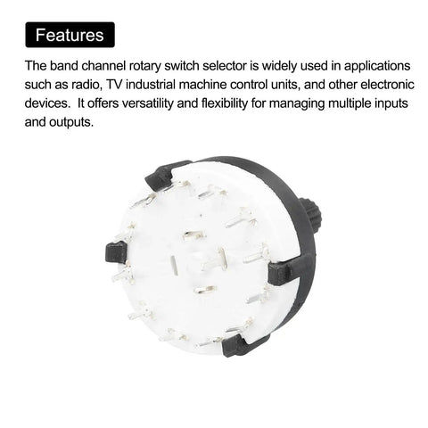 Back view of 1 Pole 12 Position Rotary Switch Band Selector 1 Deck Pack Of 3 for TV, Radio and Home Electronics, showing pins and connectors