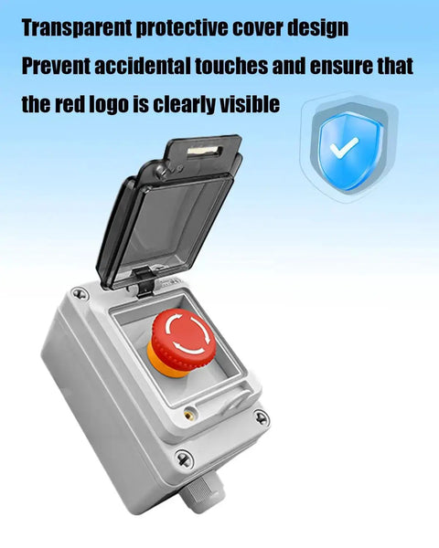 IP67 Waterproof Emergency Stop Button Built Tough Outdoor Enclosure Industrial Grade Shut Down Switch 660V 10A Red Push Button