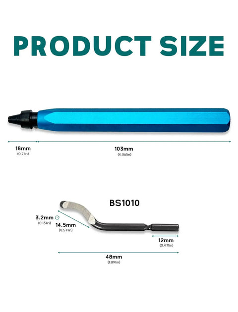 Deburring Tool With 12 HSS Rotary Blades For 3D Printing Resin And Metal Deburring Of Tubing And Small Parts With Blue Handle