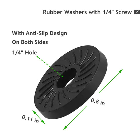 Anti-Slip Rubber Washer with 1/4 Inch Screw Hole, Suitable for Quarter Inch Female Thumb Nuts With Rubber Pads, Five Pack Thumb Wheel Lock Nut Adapters.