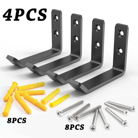 Heavy Duty Jack Stands Wall Mount Organizer For 2 To 6 Ton Capacity shown with 4 metal brackets, 8 anchors, and 8 screws