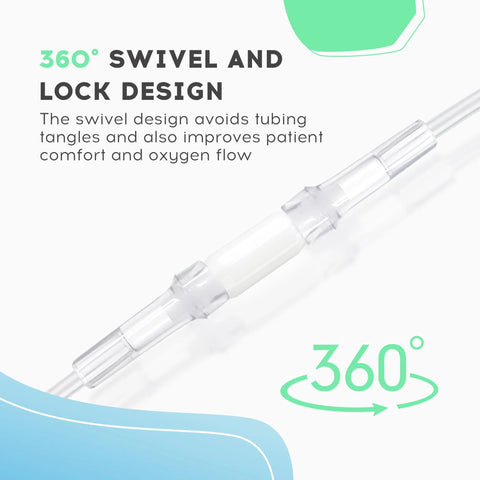 Hecatelly oxygen tubing swivel connector, transparent plastic, 360-degree rotatable, 10-pack