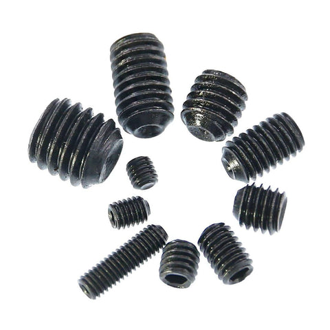 400Pcs Allen Head Socket Cup Point Set Screws Kit With 10 Sizes M3 M4 M5 M6 M8 Internal Hex Drive visible in a circle arrangement