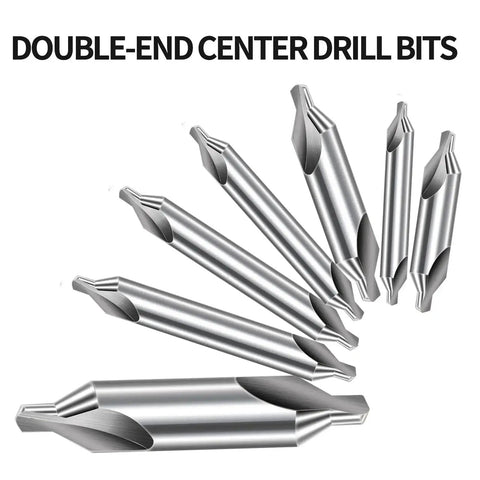 Center Drill Bits Set Built Tough With High Speed Steel, 7 Pc 60 Degree Countersink Tool Kit For Lathe Metalworking
