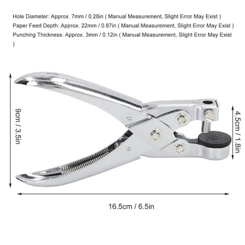 7mm Single Hole Punch For Paper Plastic Bags OPP PVC Bags Photos Cardboard Easy To Use For DIYers And Pros shown in side view