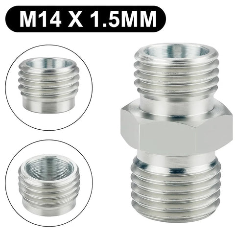 M14-M14 hose fitting adapters, metal hydraulic pipe thread connectors, two-piece set.