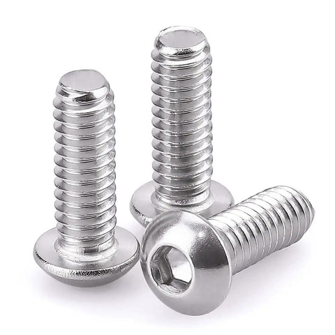 1/4-20 Button Head Socket Cap Bolts 3/4 Inch Stainless Steel 304 18-8 With Allen Hex Drive Bright Finish Heavy Duty Full Thread