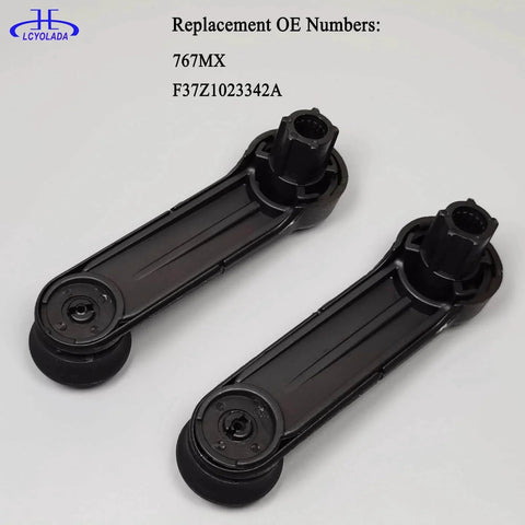 Window Crank Handle Replacement Textured Black For Ford F150 F250 F350 F450 F550 Super Duty E150 E250 Ranger Lincoln Mark LT Mazda B2300 Replaces 767MX F37Z1023342A Durable Manual Window Upgrade For Classic And High Mileage Trucks And Vans set of two