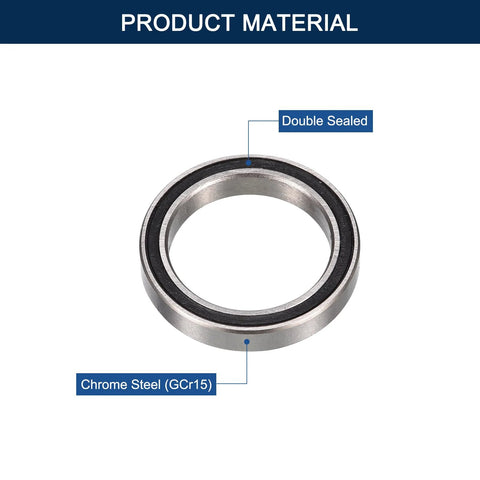 HiPicco 6700-2RS deep groove ball bearing, 10x15x4 mm, double rubber sealed, chrome steel.