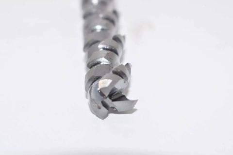 Close-up view of Speed Freek End Mill For Aluminum Roughing, 3 Flute, 42 Degree Helix, square corner, uncoated finish.