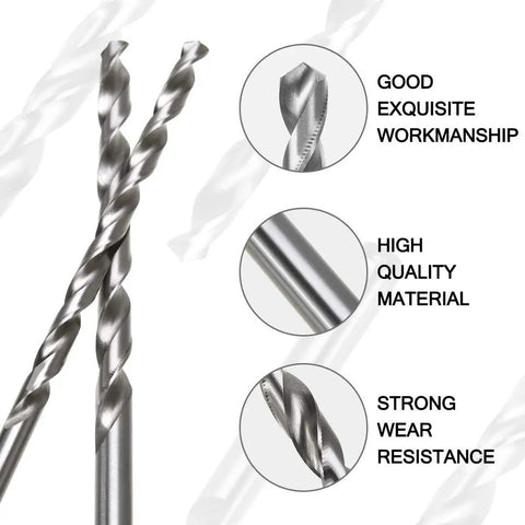 Heavy Duty 8 Piece Extra Long Twist Drill Bits Set With 200mm Length And Straight Shank For Drilling Steel Wood Plastic Aluminum Jewelry 2mm To 7mm Capacity Perfect For Home Workshop Projects, showing close-up of drill bits detail and quality.