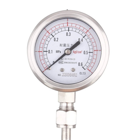 DERNORD SS304 sanitary 1.5-inch tri-clamp adjustable pressure relief valve with gauge