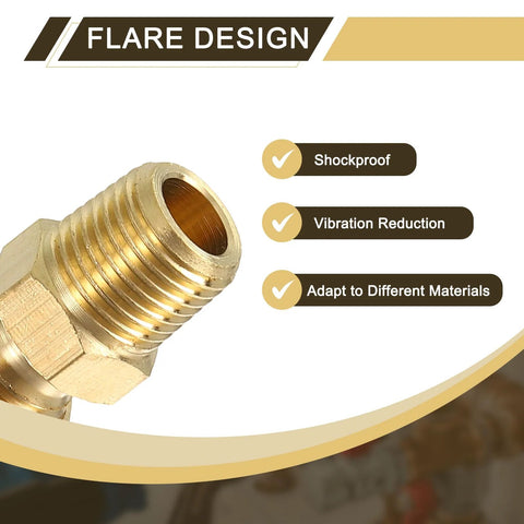 Brass pipe fitting, 2-pack, 3/16 in. OD x 1/8 in. NPT male compression union connector