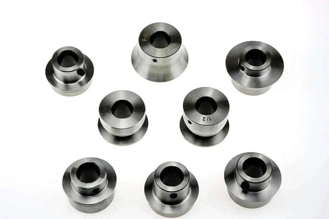 Bead Roller Round Over Die Set Cr12, 12 Piece Complete Kit for Sheet Metal Panels and Edges, displayed in multiple sizes on a white background