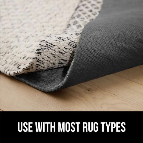 Felt With Rubber Rug Pad That Grips And Keeps Rugs From Sliding on hardwood floor