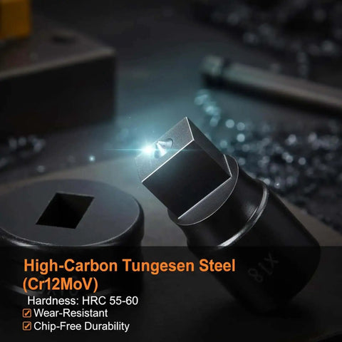 High-carbon tungsten steel die from the 8-Piece Rectangle Hydraulic Hole Punch Die Set For CH-70 Punch Tool, showcasing durability.