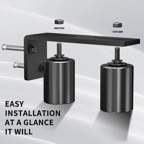 Gate Roller Guide For Sliding Doors, 2 Inch Slide Gate Roller With L Bracket, steel bracket, nylon rollers, side view