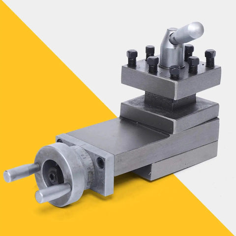 High Precision Swing Lathe Tool Slide AT300 Mini Metal Lathe Tool Post Assembly Holder with Cast Iron Construction