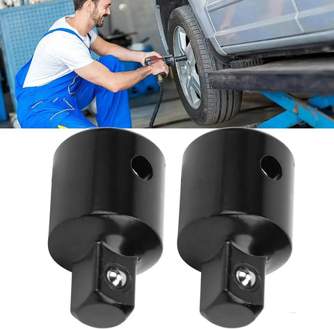 Utoolmart 1/2 in F to 3/8 in M impact socket adapters, black Cr-V, set of 2