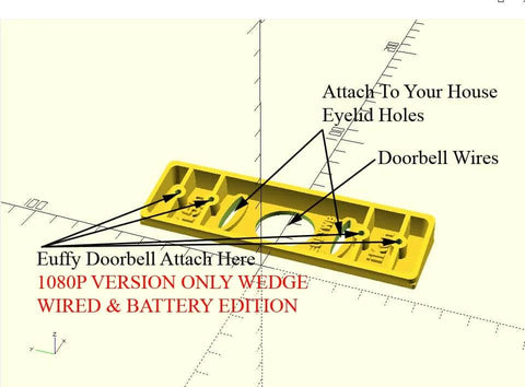 UV Resistant 60 Degree Wedge Wall Mount Kit For Eufy Security Video Doorbell Wired And Battery Edition, 3D Printed guide