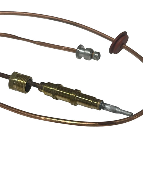 Heat N Glo thermocouple assembly for gas fireplaces; brass connector, copper sensor tube