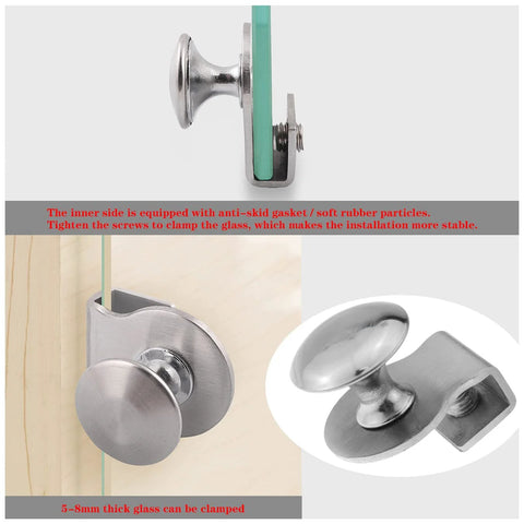 Stainless Steel Glass Door Pull Handles Set Of 2 For 5 To 8mm Glass Thickness 28mm Round Knobs Rust Resistant Scratch Resistant