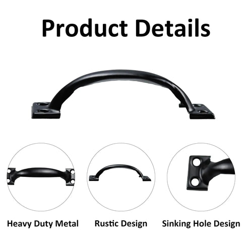 12 Pack 4 Inch Vintage Barn Door Pulls In Black Metal Screw In Handles For Cabinets And Drawers Heavy Duty Rustic Gate Knobs