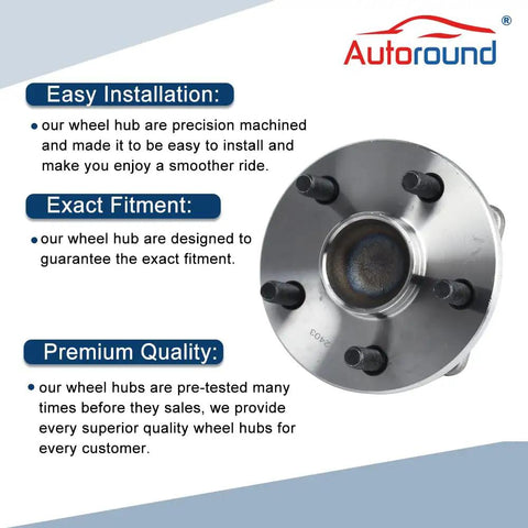 Rear Wheel Hub Assembly 512403 Fits Toyota Corolla 2009 To 2019 Matrix 2009 To 2014 And Pontiac Vibe 2009 To 2010 ABS 5 Lug