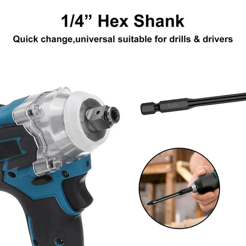 Twenty Piece One Quarter Inch Tile Drill Bit Set With Six Millimeter Masonry Bits Alloy Oxy Nitrided For Long Life And Sharp Cutting Hex Shank shown with drill and bit close-up